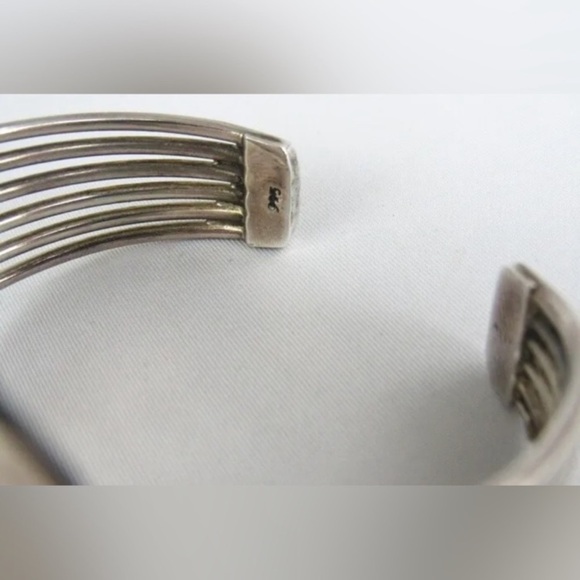 Hammered Circle Modernist Wide Cuff
Bracelet Sterling Silver .925 - Picture 6 of 6